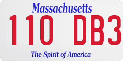 MA license plate 110DB3