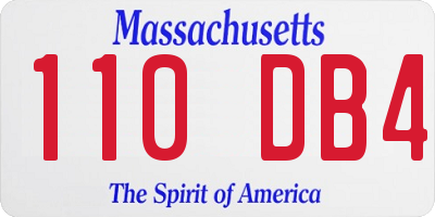 MA license plate 110DB4