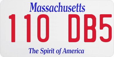 MA license plate 110DB5