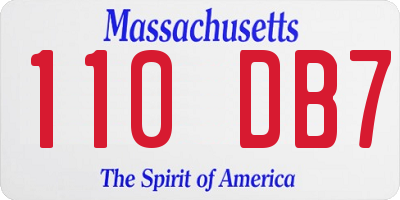 MA license plate 110DB7