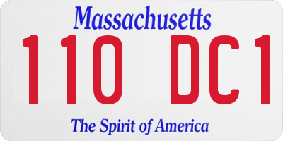 MA license plate 110DC1