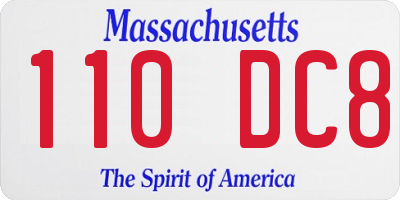 MA license plate 110DC8