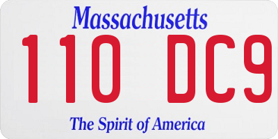 MA license plate 110DC9