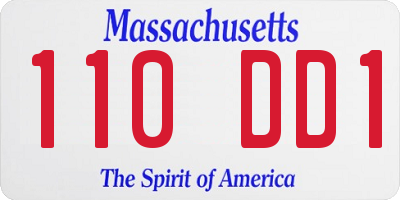 MA license plate 110DD1
