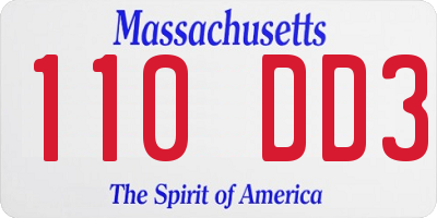MA license plate 110DD3