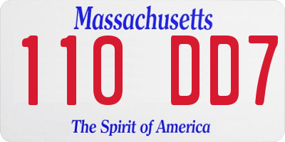 MA license plate 110DD7