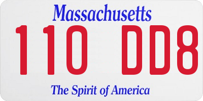 MA license plate 110DD8