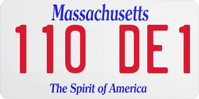 MA license plate 110DE1
