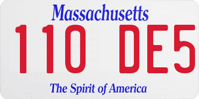 MA license plate 110DE5