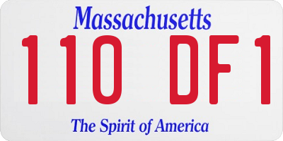 MA license plate 110DF1