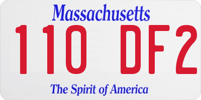 MA license plate 110DF2