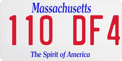 MA license plate 110DF4