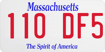 MA license plate 110DF5