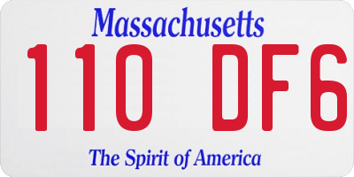 MA license plate 110DF6