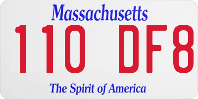 MA license plate 110DF8