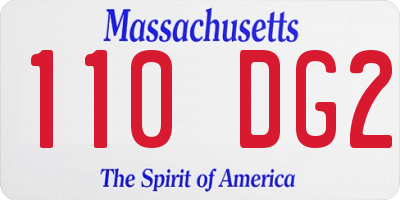 MA license plate 110DG2