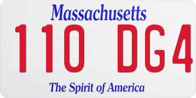 MA license plate 110DG4