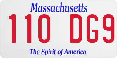 MA license plate 110DG9