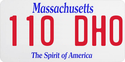 MA license plate 110DH0