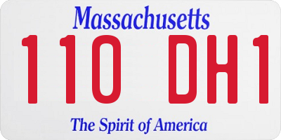 MA license plate 110DH1