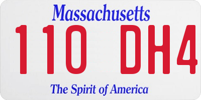 MA license plate 110DH4