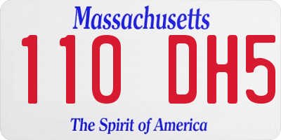 MA license plate 110DH5