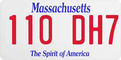 MA license plate 110DH7