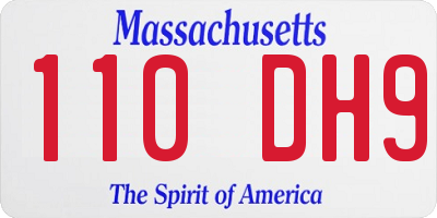 MA license plate 110DH9