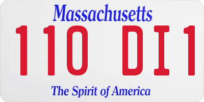 MA license plate 110DI1