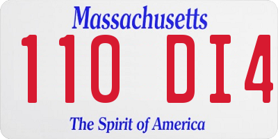 MA license plate 110DI4