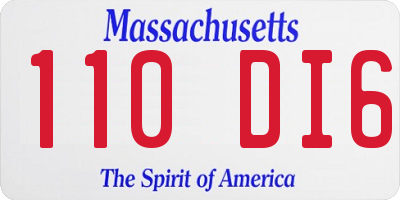 MA license plate 110DI6