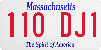 MA license plate 110DJ1