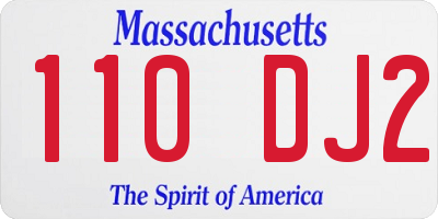 MA license plate 110DJ2
