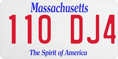 MA license plate 110DJ4
