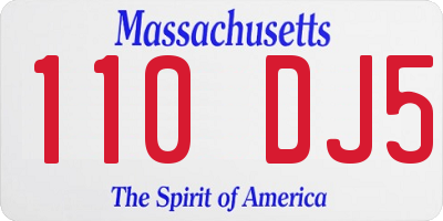 MA license plate 110DJ5