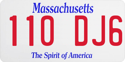 MA license plate 110DJ6