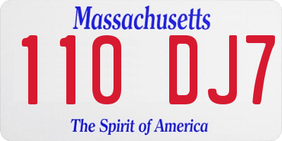 MA license plate 110DJ7