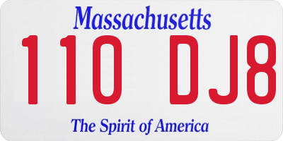MA license plate 110DJ8