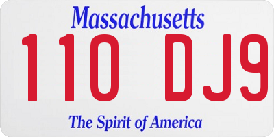 MA license plate 110DJ9