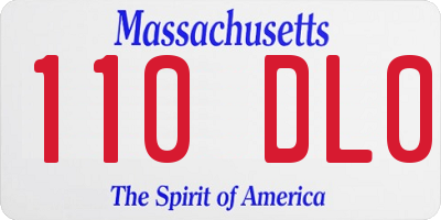 MA license plate 110DL0