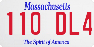 MA license plate 110DL4