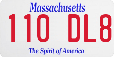 MA license plate 110DL8