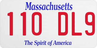 MA license plate 110DL9