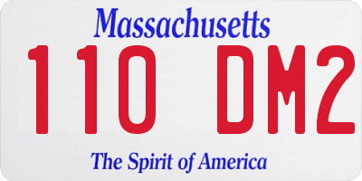 MA license plate 110DM2