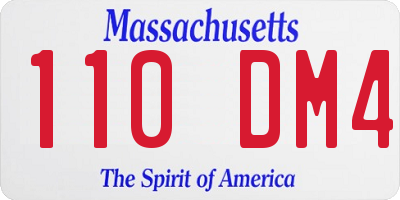 MA license plate 110DM4