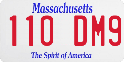 MA license plate 110DM9