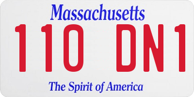 MA license plate 110DN1