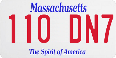 MA license plate 110DN7