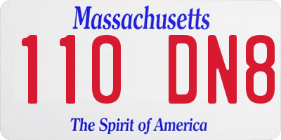MA license plate 110DN8