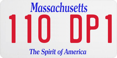 MA license plate 110DP1